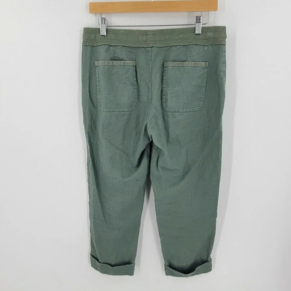 Lucy‎ Activewear Women's Linen Blend Crop Casual Pants Green Size XS - Picture 2 of 11